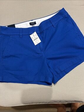 J. Crew Women's Chino Shorts in Royal Blue Size 6 NWT